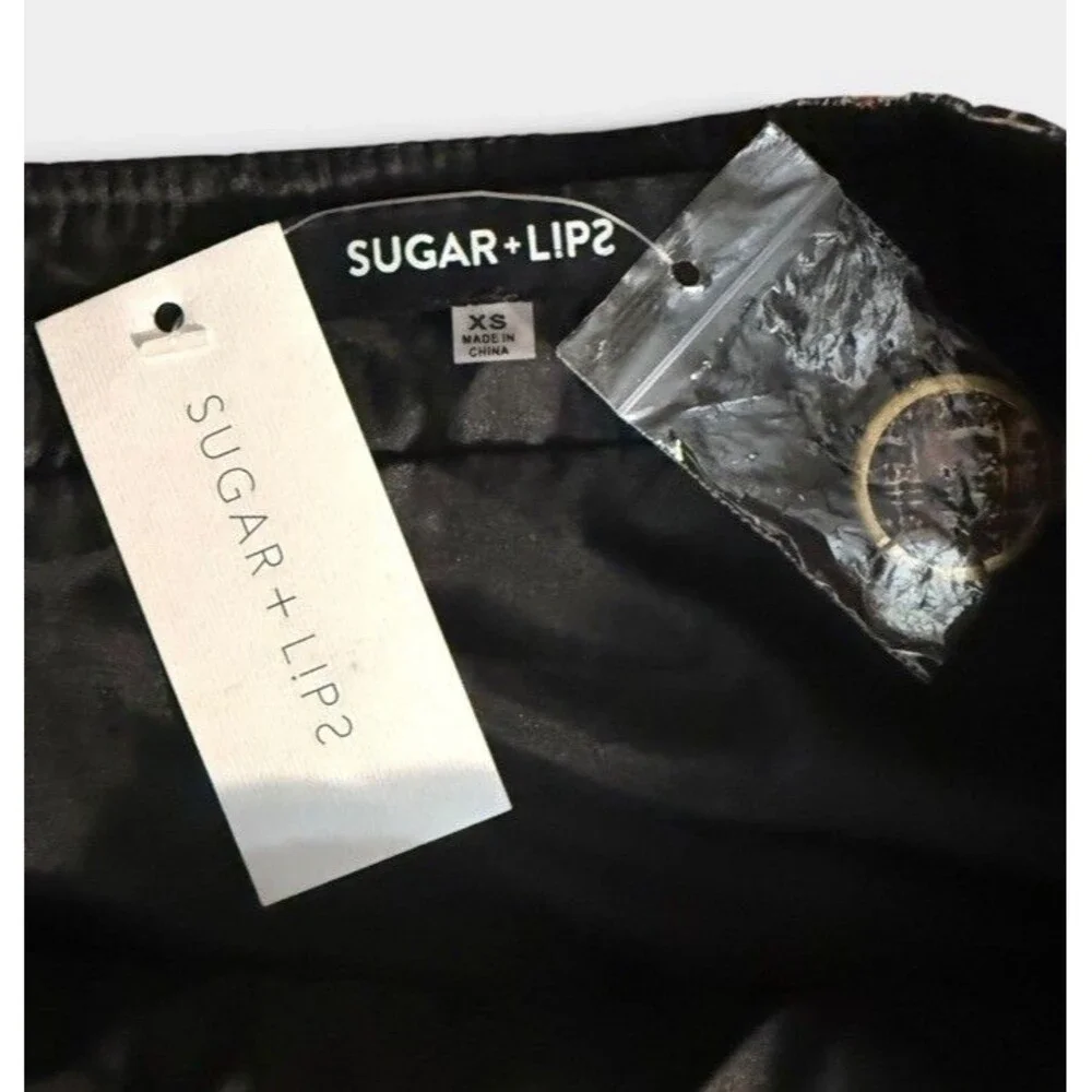 NWT Sugar Lips XS Multicolor Tweed Mini Skirt Frayed Hem Wrap Style Modern Prep